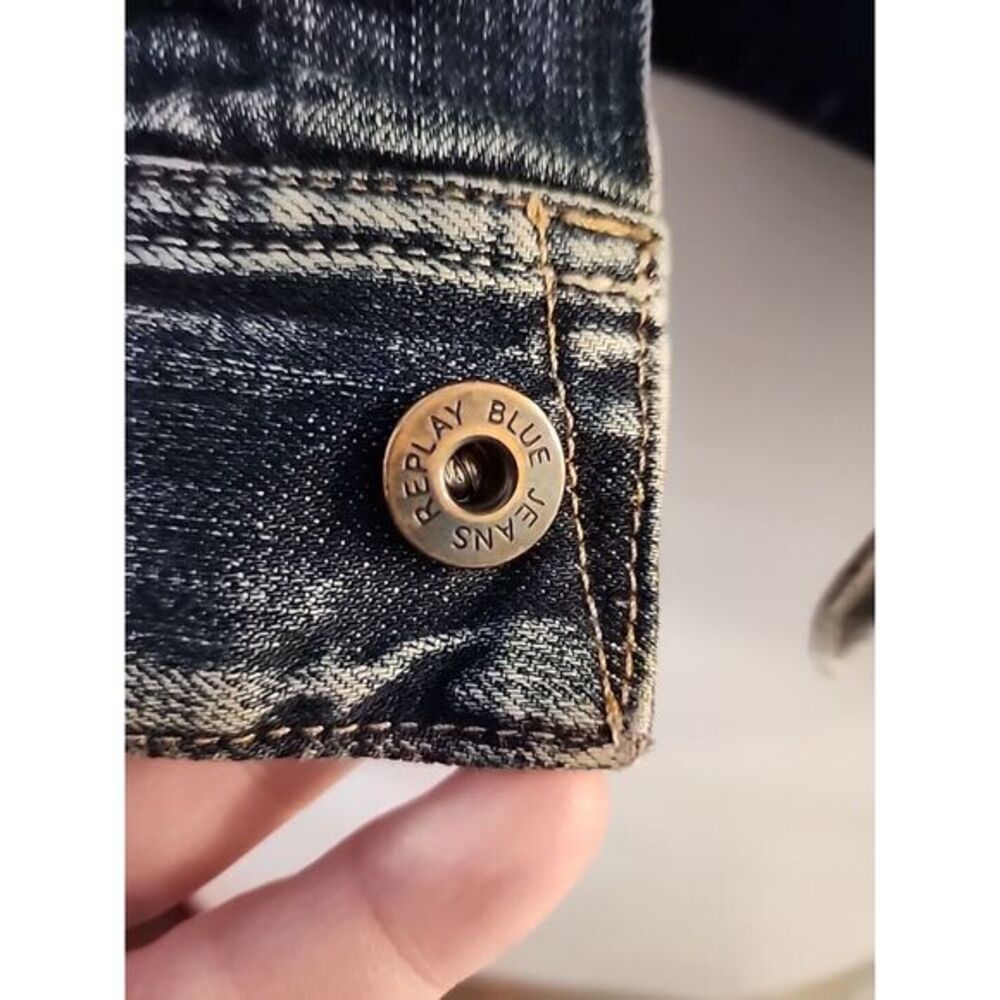 Vintage replay wv830 denim womens jacket Distressed sz Large Made In Italy Asolo - Picture 7 of 15
